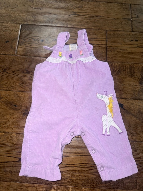 Other - Vintage Baby Girl Purple Overalls with Tulip Buttons 3-6 Month